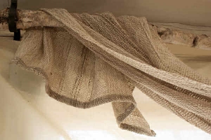 Swag over window looking out of kitchen.